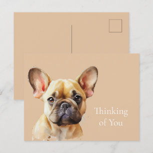 Cute Frenchie tänker på dig Vykort