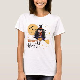 Cute Frequent Flyer Witch Halloween T Shirt