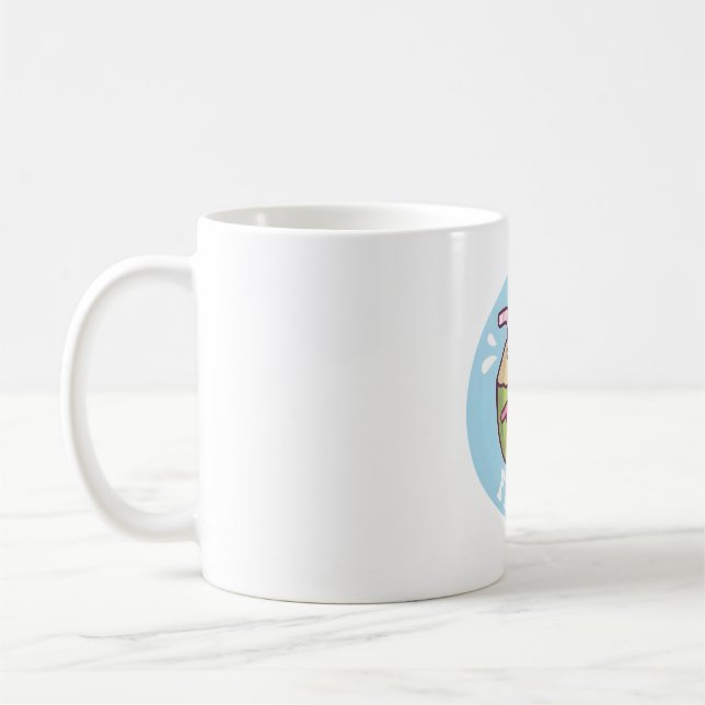 Cute Fresh Coconut Vatten Umbrella Summer Vibes Kaffemugg (Vänster)