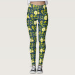 Cute Fresh Summer Lemon Citrus Doodle Gult Blue Leggings<br><div class="desc">Cute färsk sommarcitroncitrusdodle-konst. Den här designen gör dig och ditt hem unikt och vackert</div>