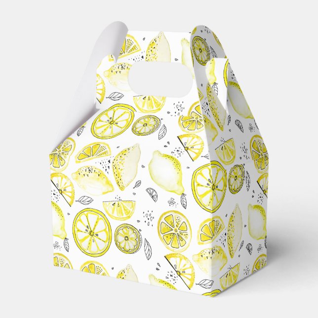 Cute Fresh Summer Lemon Citrus Doodle Gult Presentaskar (Framsidan Sidan)