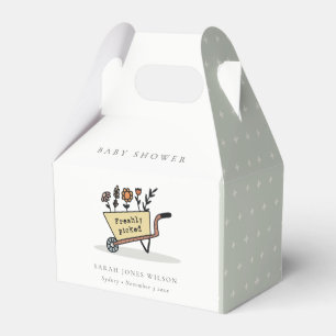 Cute Freshly Plocked Gult Blommigt Cart Baby Showe Presentaskar