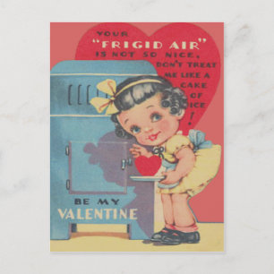 Cute Fridge Heart Ice Cake Valentine Helg Vykort