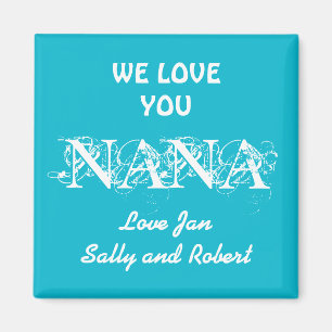 Cute Fridge Magnet WE KÄRLEK DU NANA Kids Namn
