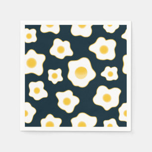 Cute Fried Eggs Flower Mönster Pappersservett