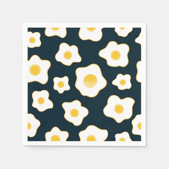 Cute Fried Eggs Flower Mönster Pappersservett (Framsidan)
