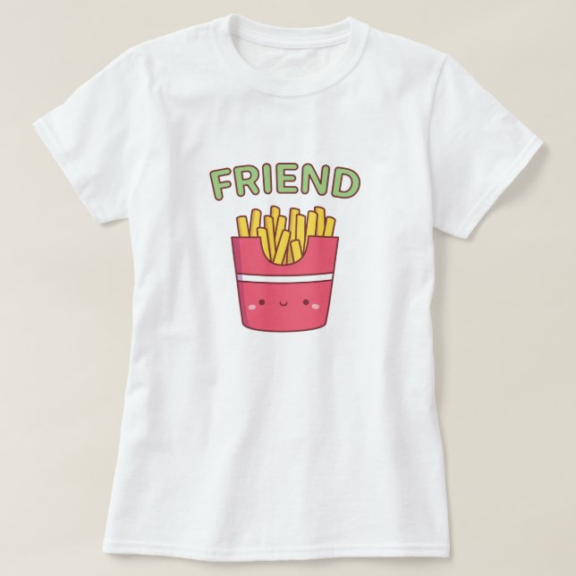 Cute Friend Fries matchar Best Friend T Shirt (Design framsida)
