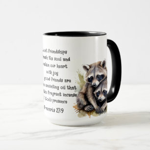 Cute Friend Raccoons Proverbs Vänskap Quote Mugg