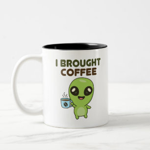 Cute Friendly Alien I-kaffe Två-Tonad Mugg