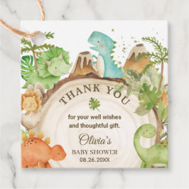 Cute Friendly Dinosaur Baby Shower Birthday Favor Gåvor Etiketter