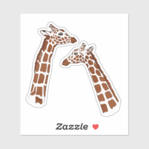 Cute Friendly Giraffes Animal Watercolor Klistermärken