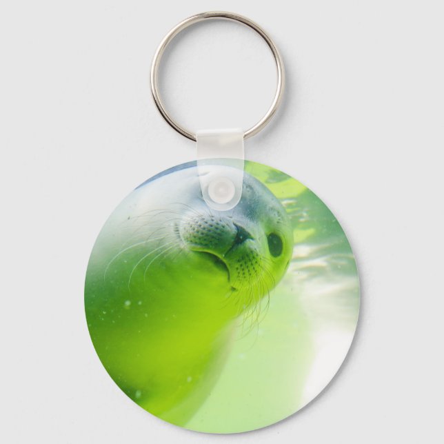 Cute Friendly Seal Underwater Nyckelring (Framsida)