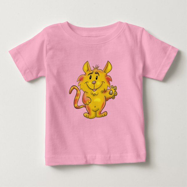 Cute, Friendly Tabby katt T Shirt (Framsida)