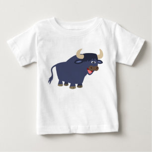 Cute Friendly Tecknad Bull Baby T-Shirt