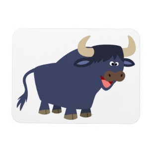 Cute Friendly Tecknad Bull Flexible Magnet