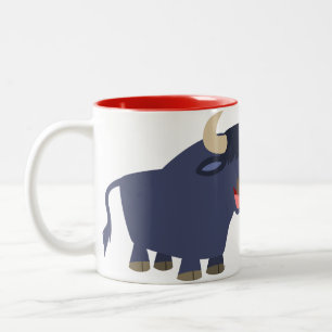 Cute Friendly Tecknad Bull Mugg