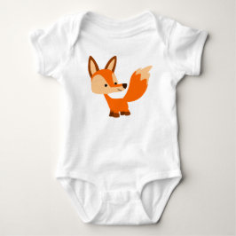 Cute Friendly Tecknad Fox Baby Bodykostym Tee Shirt