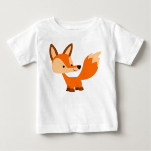 Cute Friendly Tecknad Fox Baby T-Shirt