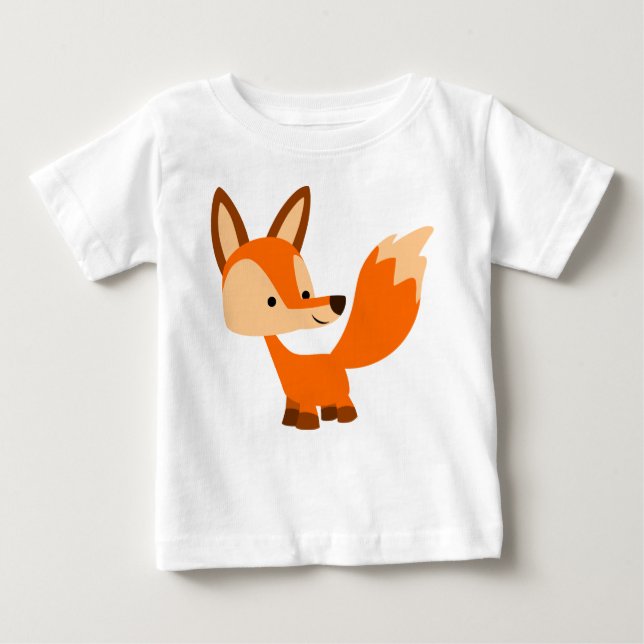 Cute Friendly Tecknad Fox Baby T-Shirt (Framsida)