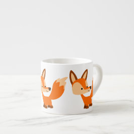 Cute Friendly Tecknad Fox Espresso Mugg Espressomugg