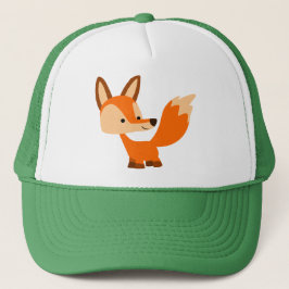 Cute Friendly Tecknad Fox Hat Truckerkeps