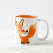 Cute Friendly Tecknad Fox Mugg