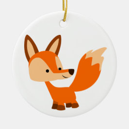 Cute Friendly Tecknad Fox Ornament