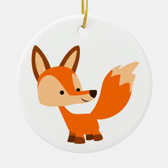 Cute Friendly Tecknad Fox Ornament (Framsidan)
