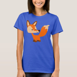 Cute Friendly Tecknad Fox Women T-Shirt