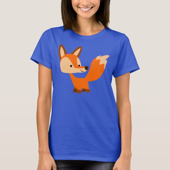 Cute Friendly Tecknad Fox Women T-Shirt (Framsida)