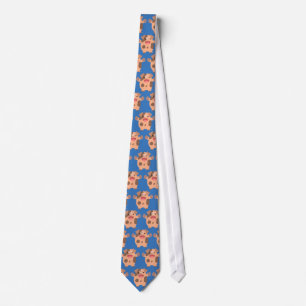 Cute Friendly Tecknad Gris Tie Slips