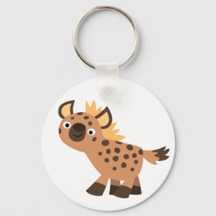 Cute Friendly Tecknad Hyena Nyckelring