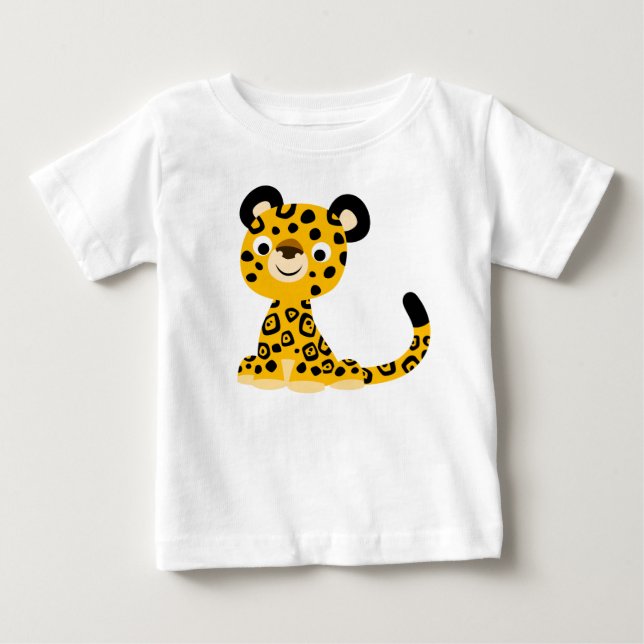 Cute Friendly Tecknad Jaguar Baby T-Shirt (Framsida)