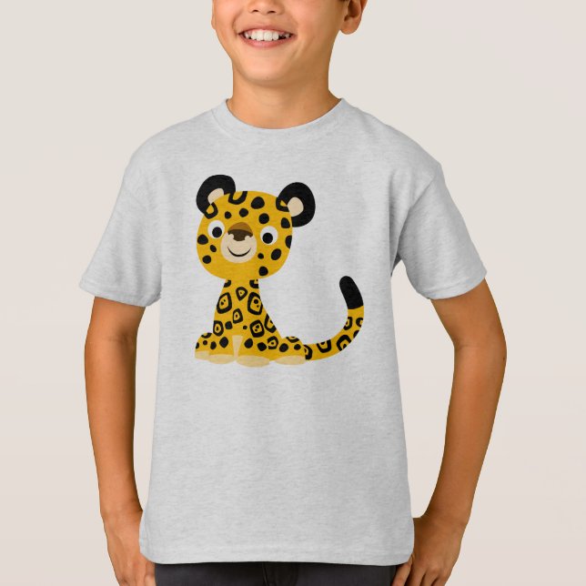 Cute Friendly Tecknad Jaguar Children T-Shirt (Framsida)