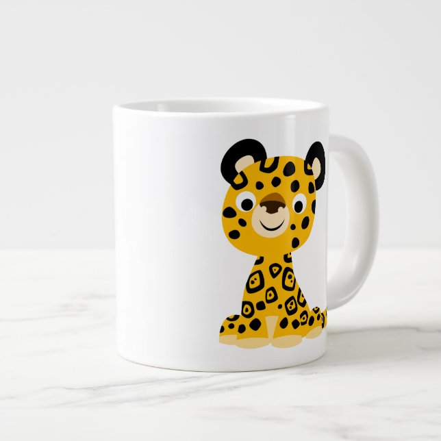 Cute Friendly Tecknad Jaguar Jumbo Mugg (Framsida höger)