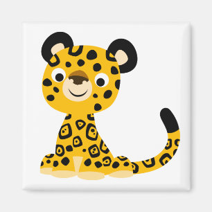 Cute Friendly Tecknad Jaguar Magnet