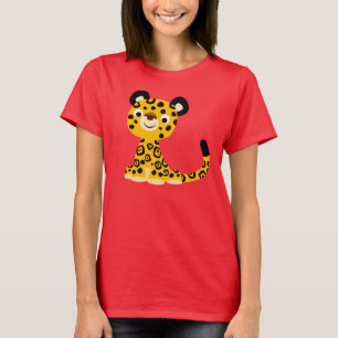 Cute Friendly Tecknad Jaguar Women T-Shirt