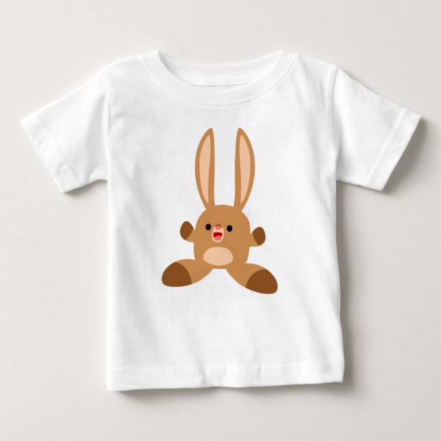 Cute Friendly Tecknad Rabbit Baby T-Shirt (Framsida)