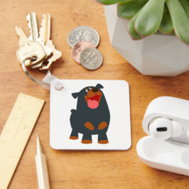 Cute Friendly Tecknad Rottweiler-nyckelkedja Nyckelring