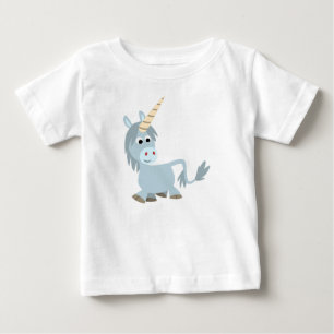 Cute Friendly Tecknad Unicorn Baby T-Shirt