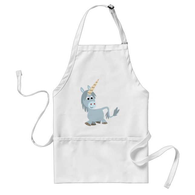 Cute Friendly Tecknad Unicorn Cooking Apron Förkläde (Framsidan)