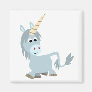 Cute Friendly Tecknad Unicorn Magnet