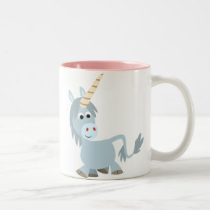 Cute Friendly Tecknad Unicorn Mugg