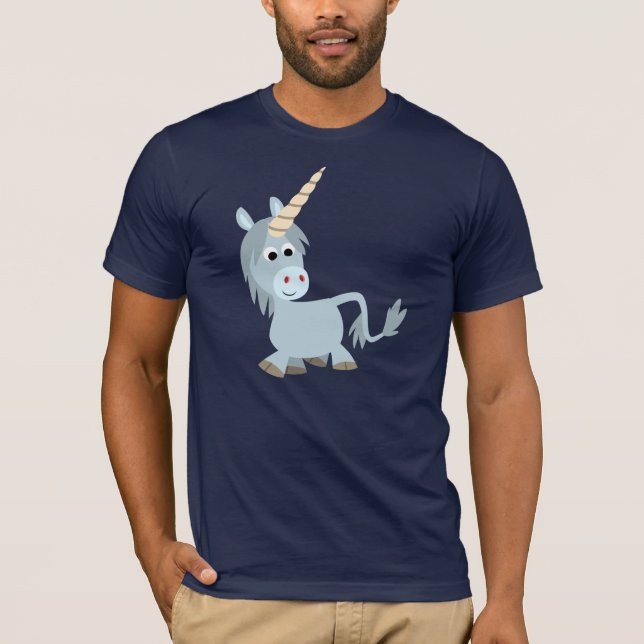 Cute Friendly Tecknad Unicorn T-Shirt (Framsida)