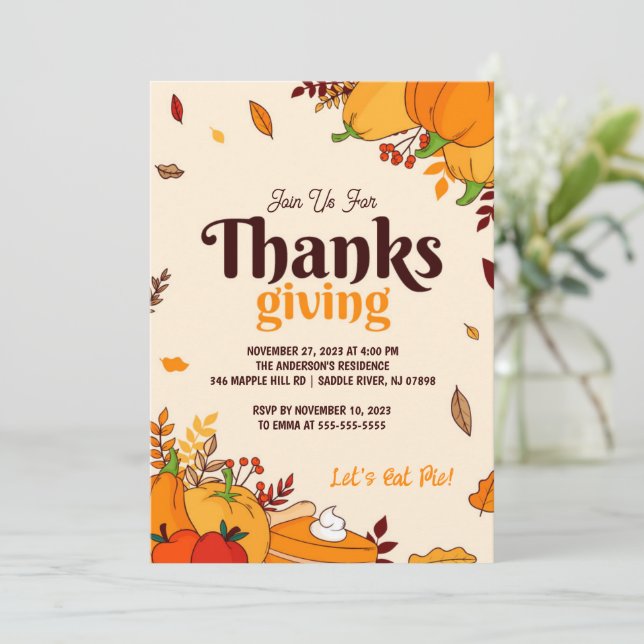 Cute Friendsgiving Thanksgiving Personlig Inbjudningar (Stående Fram)