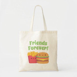 Cute Fries and Burger, Vänner över väskan Tygkasse