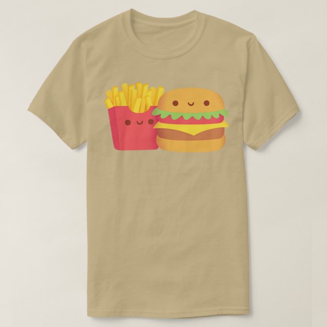 Cute Fries och Buger T Shirt (Design framsida)