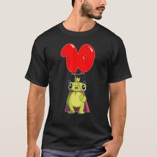 Cute Frog 10:e födelsedagstidningen Kids Balloon P T Shirt
