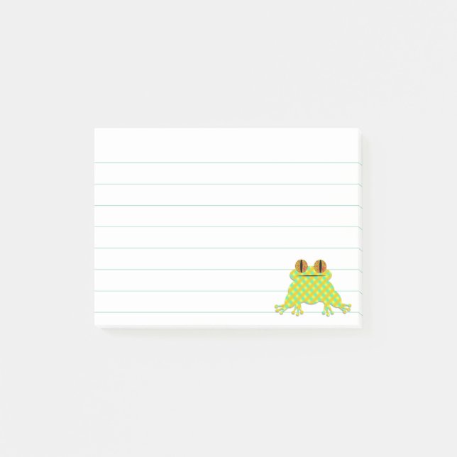 Cute Frog 3 x 4 Lutad Anpassningsbar Post-it Block (Framsida)