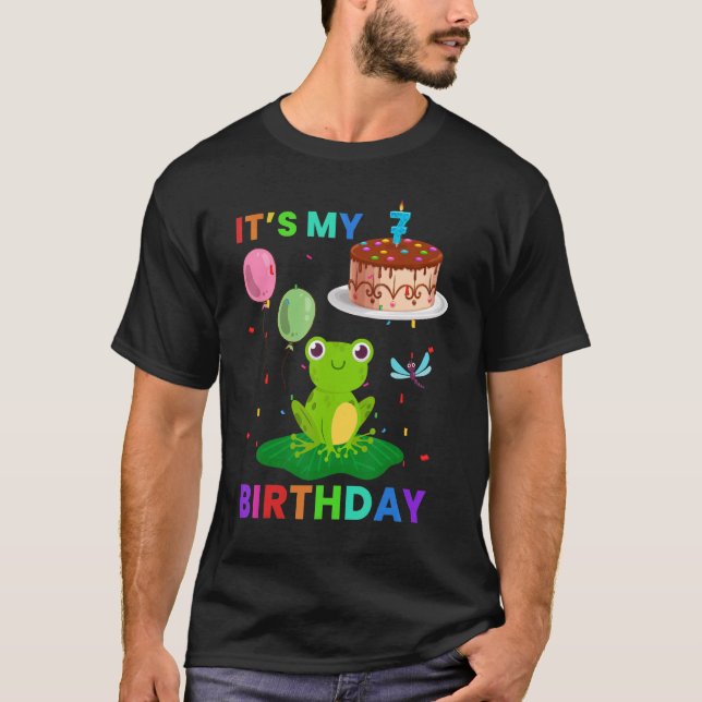 Cute Frog 8:e födelsedagen Frogs Djurgrafik T Shirt (Framsida)
